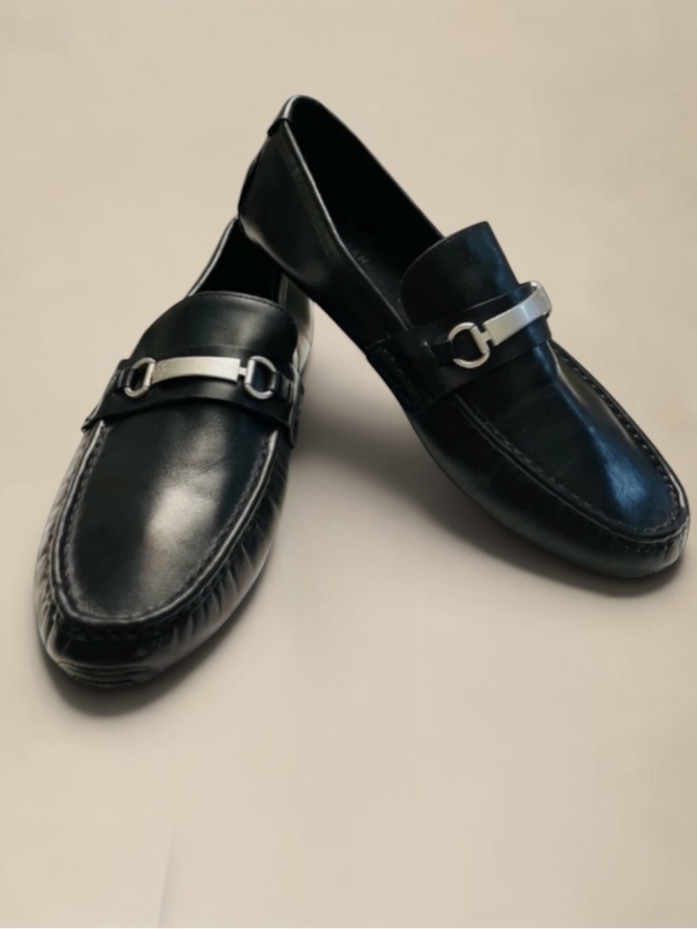 New! COLE HAAN MENS HORSE-BIT BLACK SLIP ON MOCS LOAFERS SIZE 11 M